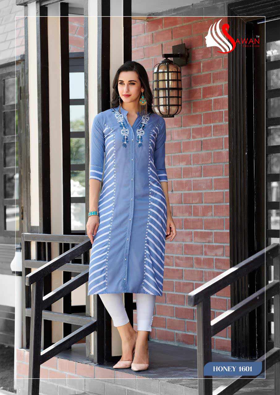 Honey Vol-16 Rayon Stripe Kurti Set Honey Vol-16 Rayon Stripe Kurti Set